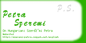 petra szeremi business card